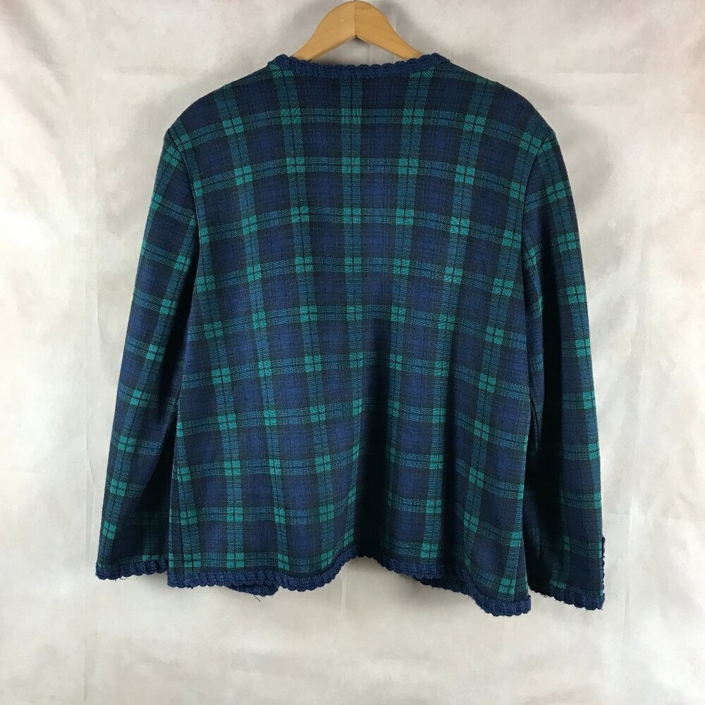 Vintage Alfred Dunner plaid knit blazer Jacket 14 - Picture 3 of 6
